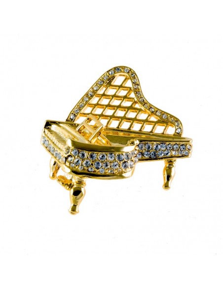 Valles BROCHE PIANO DE COLA SVAROVSKI DORADO