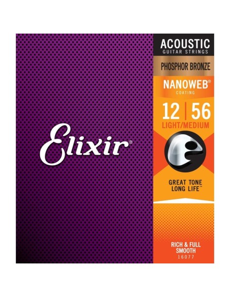 Elixir 16077 NANOWEB 12-56 ACUSTICA