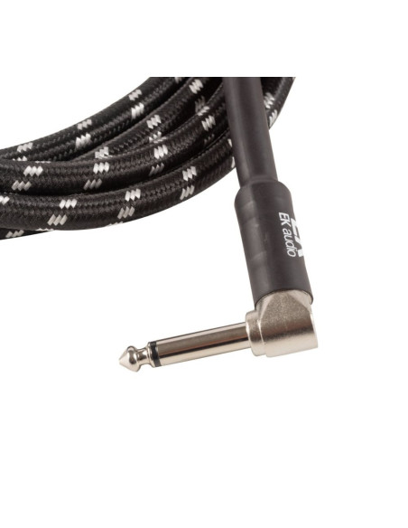 EK Auddio SFJJ0033 CABLE JACK-JACK ACODADO 3MT TELA TRENZADA