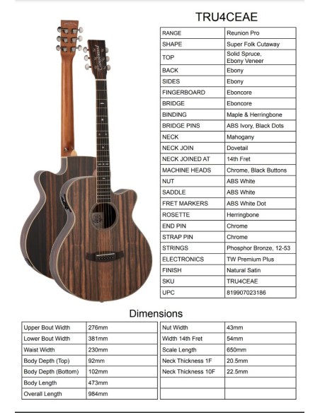 Tanglewood TRU4CEAE