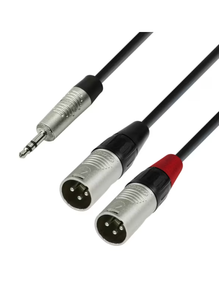 Adam Hall K4YWMM0180 CABLE MINIJACK -2 XLR MACHO 1.8MT
