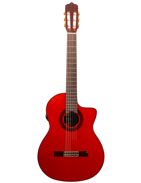 Jose Gomez F80-CEQ-ROJA GUITARRA FLAMENCA AMPLIFICADA CUTAWAY PREVIO DOUBLE