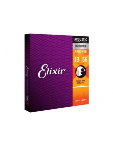 Elixir 11102 NANOWEB BRONCE 13-56 ACUSTICA