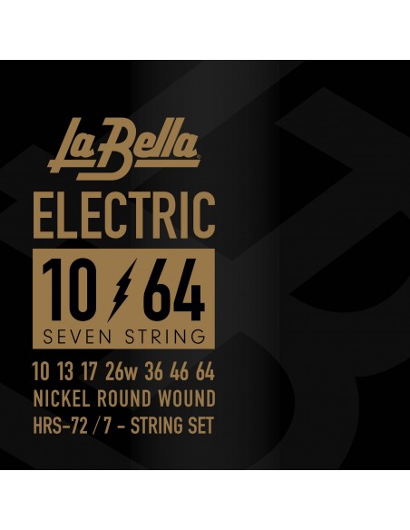 La Bella HRS72 JUEGO DE CUERDAS HRS PARA GUITARRA ELECTRICA 7 CUERDAS 10-64