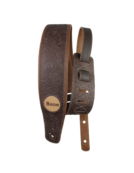 Basso CORREA SERIE CUERO MARRON FLOREADA