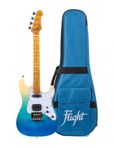 FLIGHT UKELELE TENOR ROCK SERIES PATHFINDER TRANSPARENT BLUE ELECTRIC